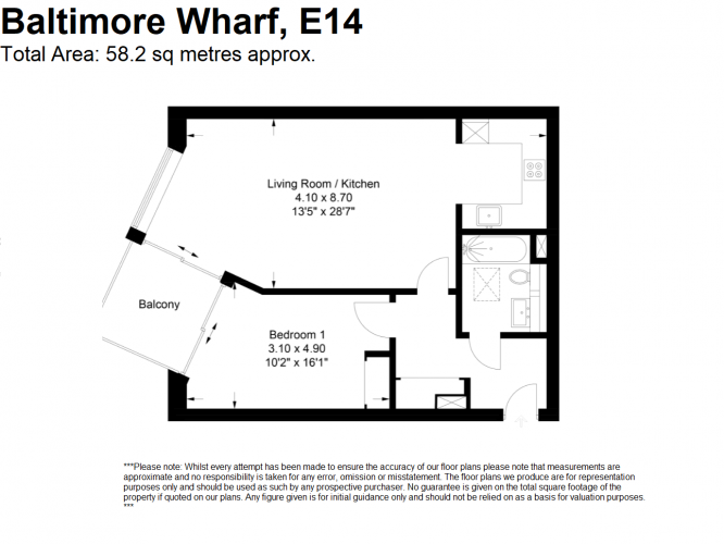 Floorplan for Baltimore Wharf, London, E14 9EP