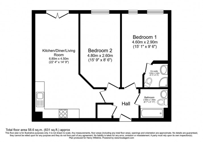 Floorplan for Gilbert House, 2 Elmira Way, Salford Quays, M5