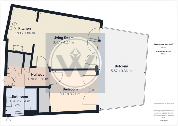 Floorplan for Fairmont Avenue, London, E14 9PL