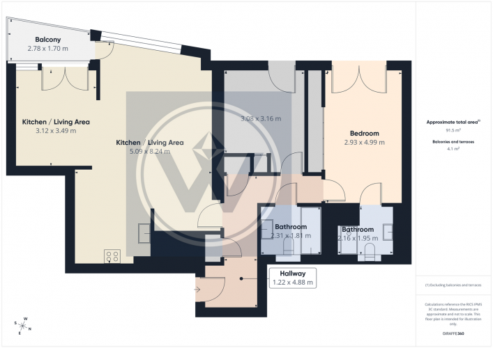 Floorplan for Fairmont Avenue, London, E14 9PB