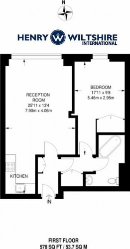 Floorplan for Regents Bridge Gardens, London, SW8 1HD