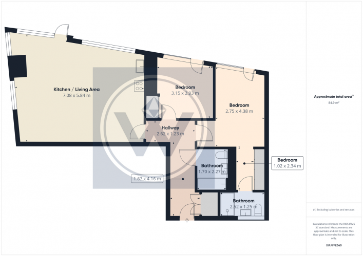 Floorplan for South Tower, Deansgate Square M15