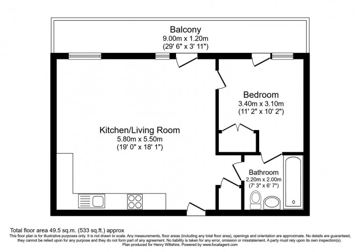 Floorplan for Local Crescent, Hulme Street M5