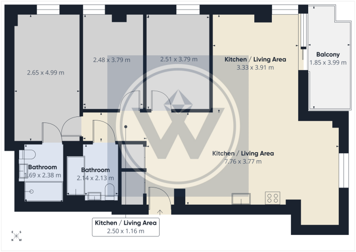 Floorplan for Block A Railings, Middlewood Locks M5
