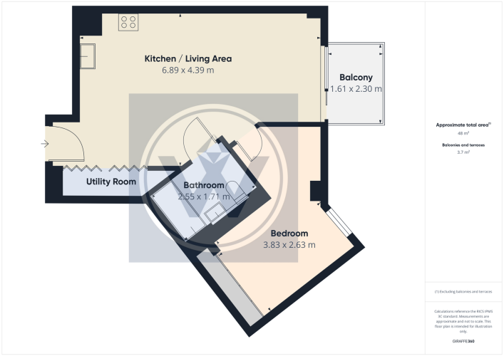 Floorplan for Railings, Block B, Middlewood Locks M5