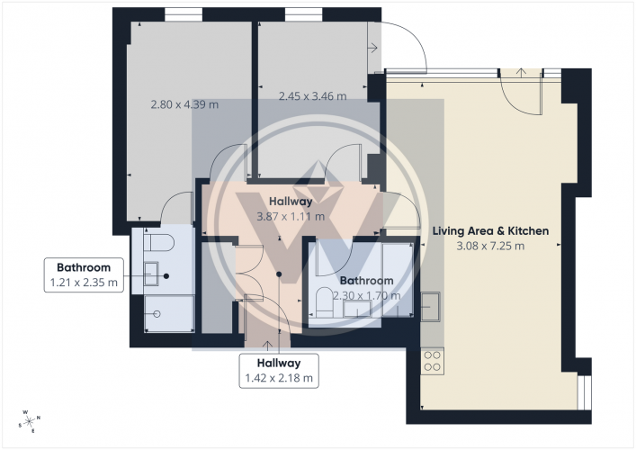 Floorplan for Hallmark Tower, 6 Cheetham Hill Road, Manchester,