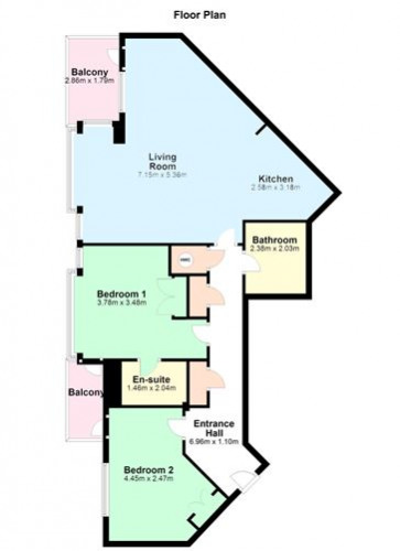 Floorplan for Apartment 49, Block E, Smithfield, Dublin 7