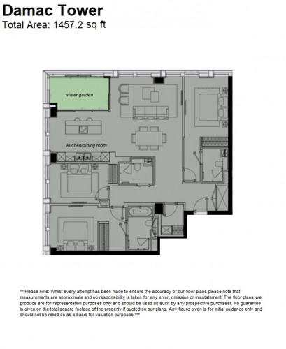Floorplan for Damac Tower, 71 Bondway, Nine Elms, London,  SW8