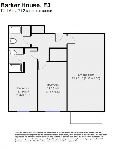 Floorplan for Barker House, E3 Hackney Wick