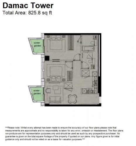 Floorplan for Damac Tower, Nine Elms, London SW8