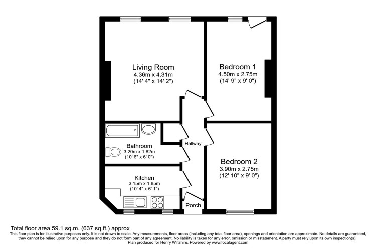 Floorplan for Melmerby Court, Eccles New Road, Salford, M5