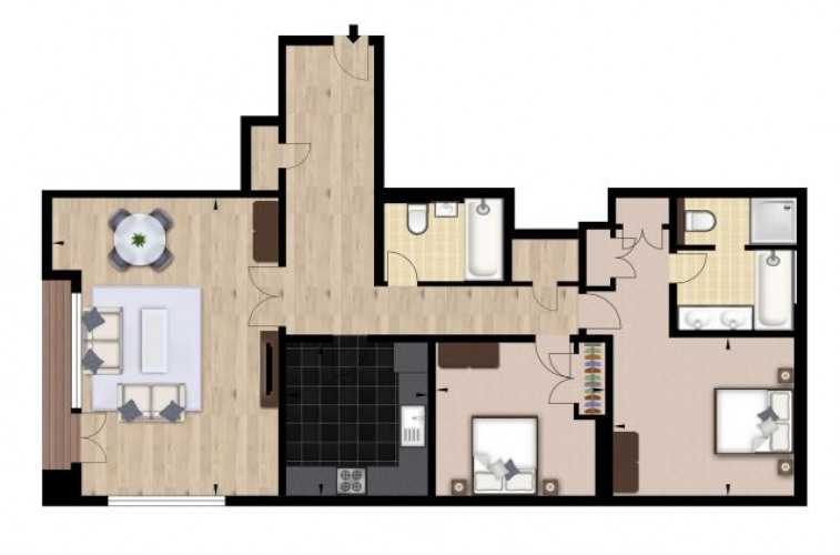 Floorplan for Circus Apartments, E14