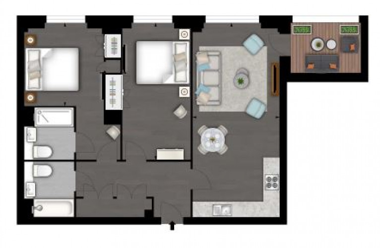 Floorplan for Thornes House, SW11