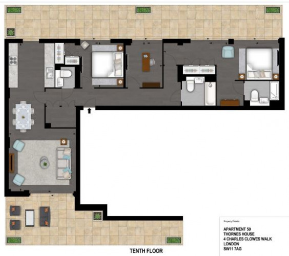 Floorplan for Thornes House, SW11