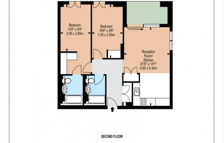 Floorplan for Garrett Mansions, W2