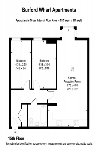 Floorplan for Burford Wharf Apartments, 3 Cam Road, London E15