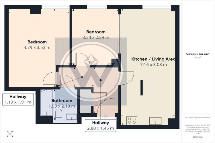 Floorplan for The Quadrangle, Lower Ormond Street, M1