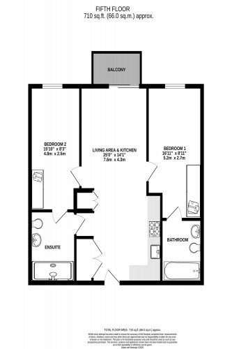 Floorplan for Block A Railings, Shale Lane, M5