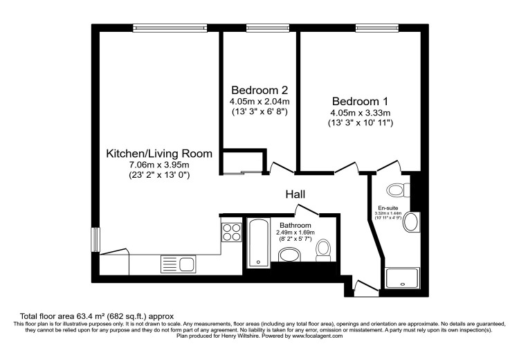Floorplan for 707 North Central, M4
