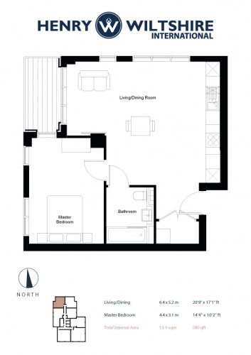 Floorplan for Apartment , Kings Road, RG1