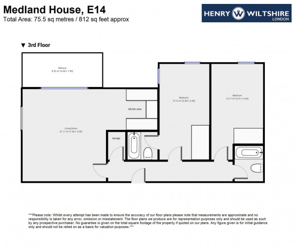 Floorplan for Medland House, London E14