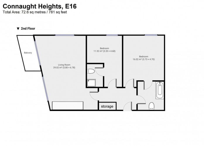 Floorplan for Connaught Heights, E16