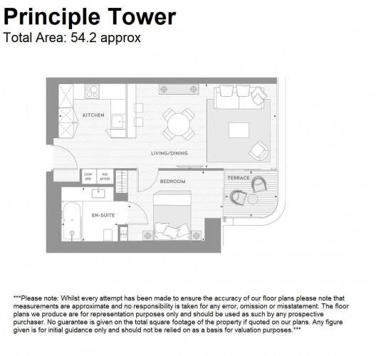 Floorplan for Principal Place, EC2A