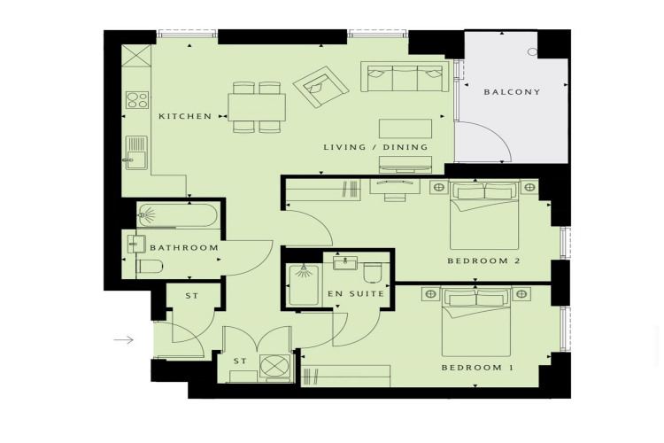 Floorplan for Tabbard Apartments, Acton W3